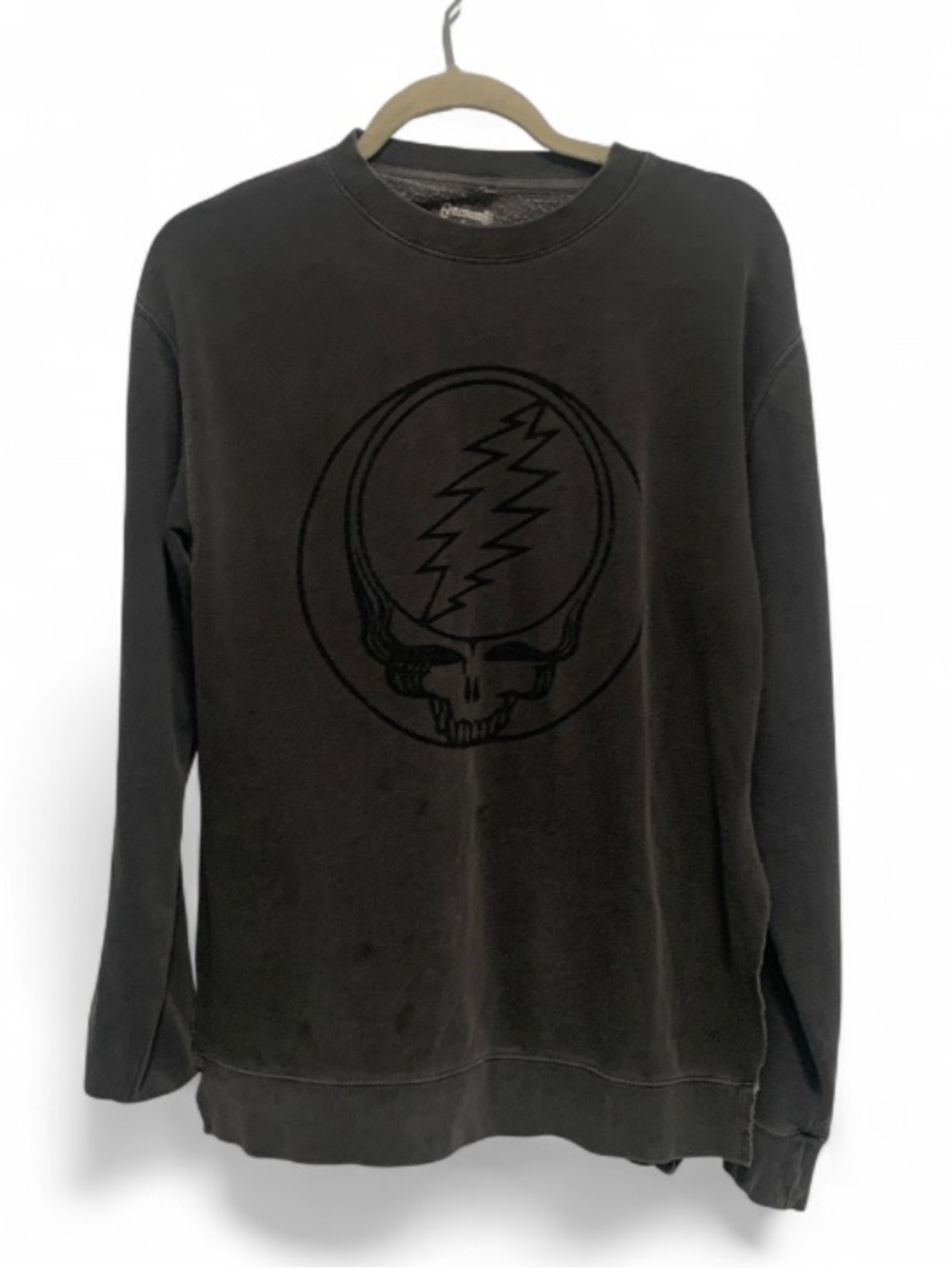 Grateful Dead x Section 119 Gray Skull Graphic Oversized Sweatshirt